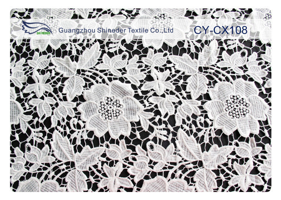 Nylon Cotton Embroidered Lace Fabric with 120cm Width CY-CX108