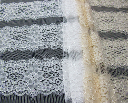Eyelash Elastic Lace Fabric White / Flower Allover Lace Fabric CY-DK0036