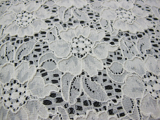 Ivory Elastic Flower Lace Fabric / Crochet Elastic Fabric Water Soluble CY-DK0013