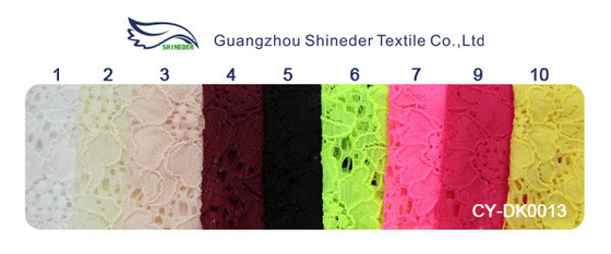 Ivory Elastic Flower Lace Fabric / Crochet Elastic Fabric Water Soluble CY-DK0013