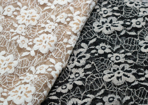 Anti-Static Spandex Elastic Lace Fabric With 150cm Width OEM / ODM CY-LW0652