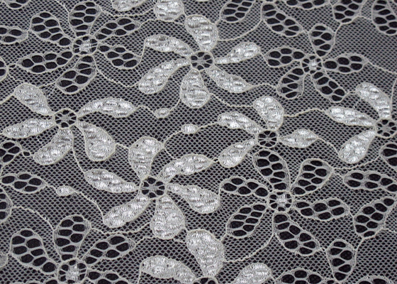 90% Nylon + 10% Spandex Flower Elastic Lace Fabric For Nightwear CY-LW0795
