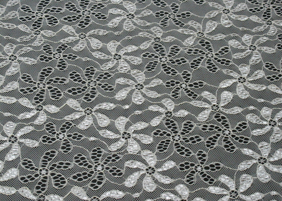 90% Nylon + 10% Spandex Flower Elastic Lace Fabric For Nightwear CY-LW0795