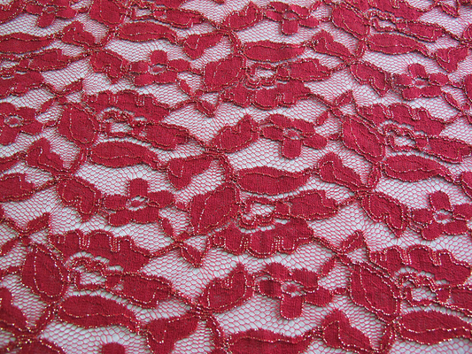 Royal Blue Cotton Nylon Gold Metallic Crochet Lace Fabric By The Yard