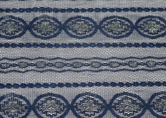 Scalloped Edge Metallic Lace Fabric