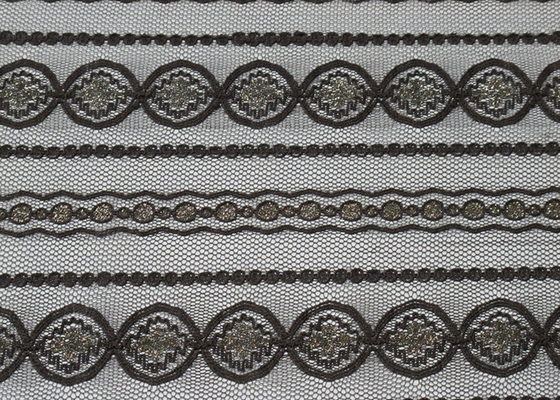 High Tenacity Metallic Lace Mesh Fabric For Upholstery 150cm Width CY-LW0208