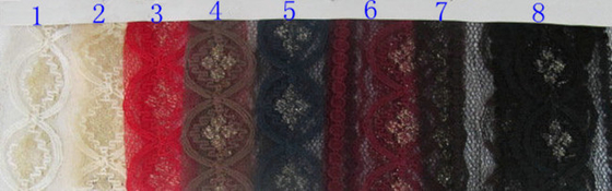 Scalloped Edge Gold Metallic Lace Fabric Shrink-Resistant SGS CY-LW0208