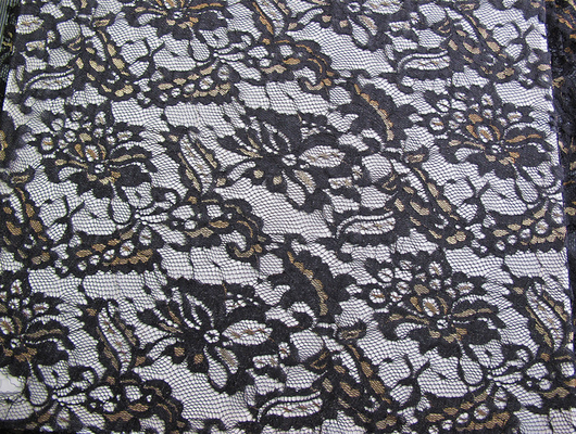 Eco Friendly Lace Metallic Nylon Fabric For Apparel Black CY-LW0219