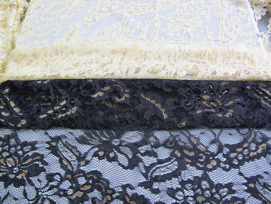 Eco Friendly Lace Metallic Nylon Fabric For Apparel Black CY-LW0219