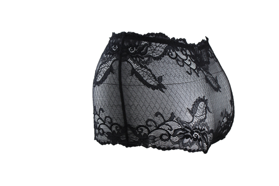Elegant Embroidered Lace Boyshort Panties High Waist  for Young Female