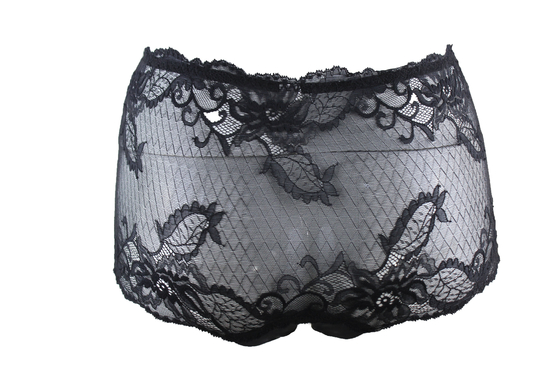 Elegant Embroidered Lace Boyshort Panties High Waist  for Young Female