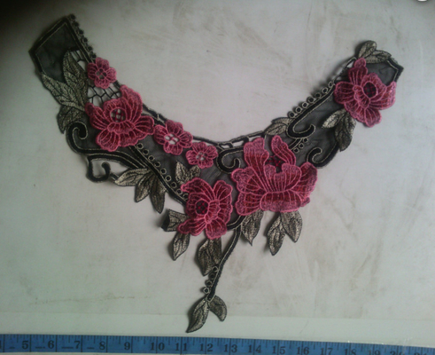 16'' lady  dress Cotton Nylon Lace Fabric , cotton lace collar