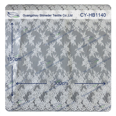 Beautiful  white  Nylon  Eyelash  Lace Trim / Embroidered Lace Fabric