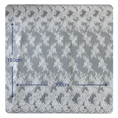 Beautiful  white  Nylon  Eyelash  Lace Trim / Embroidered Lace Fabric
