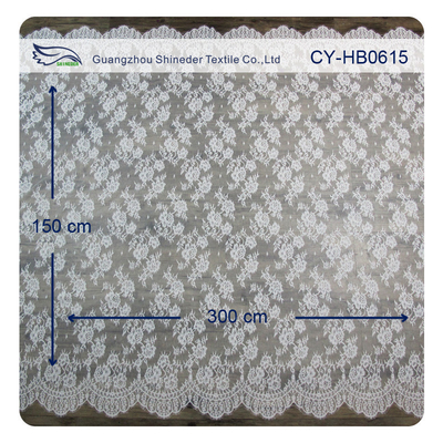 White Flower Sewing Eyelash Lace Trim For Bridal Wedding Gown