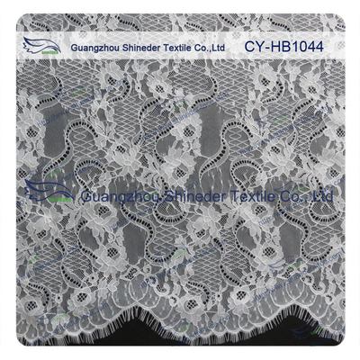 Big Bridal Eyelash Chantilly Lace Trim / Scalloped Lace Fabric