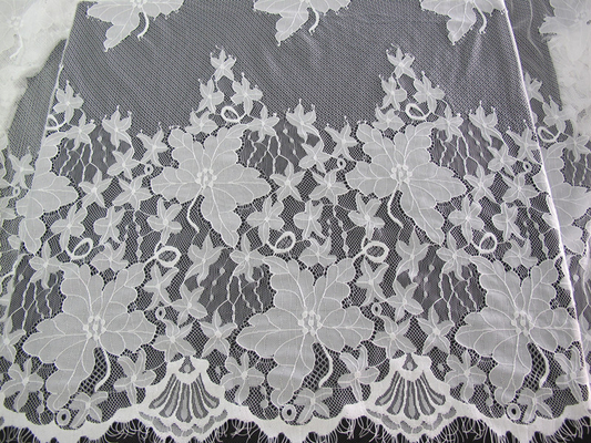 Cotton Eyelash Trim Embroidery Lace Fabric For Curtain And Clothing