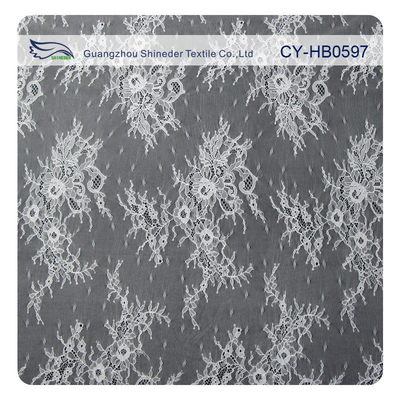Fashion Nylon Stretch Eyelash Ruffled Lace Trim / Embroidered Lace Fabric