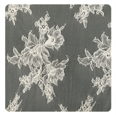 Ivory Eyelash Chantilly Lace Trim , Bridal Cream Cord Lace Fabric