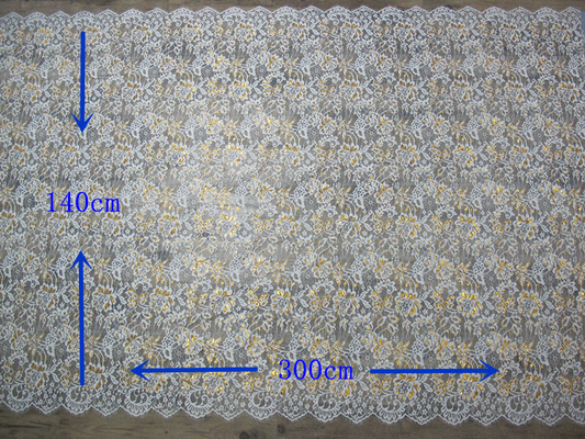 Golden Metallic Nylon Eyelash Lace Trimming For Dresses Fashion 140CM Width