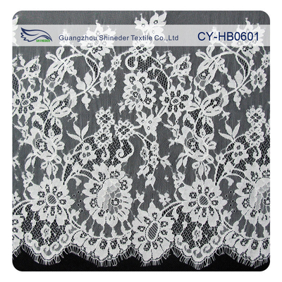 Nylon eyelet lace trim, floral scallop bridal lace for evening dress