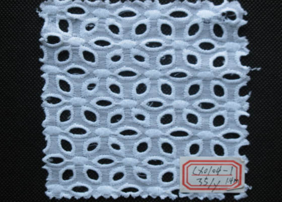 Embroidered Eyelet Lace Trim For Wedding Dress , Stretchable Eco Friendly CY-CX0104-1