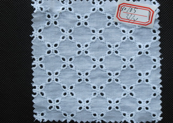 Lady Garment 100% Cotton Eyelet Lace Trim Eco Friendly OEM / ODM CY-CX0105