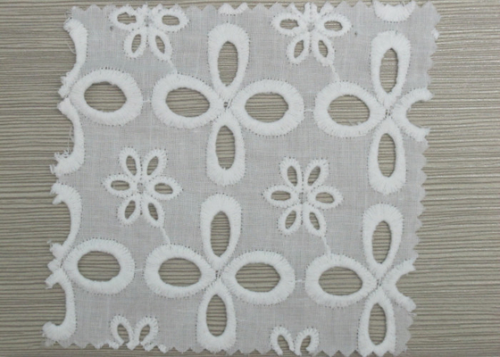 OEM / ODM Custom Elastic Eyelet Lace Trim Embroidery 100% Cotton CY-CX0114
