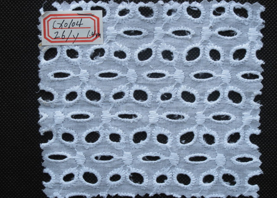 100% Cotton Embroidery Eyelet Lace Trim For Dress Cap Shirt CY-CX0104