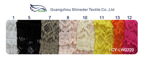 Multilayer Bridal Stretch Lace Trim Fabric Eco Friendly 50’’- 52’’ CY-LW0182