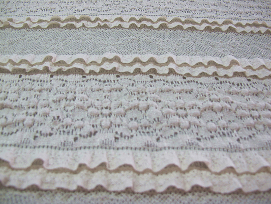 Multilayer Bridal Stretch Lace Trim Fabric Eco Friendly 50’’- 52’’ CY-LW0182