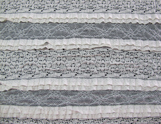 Multilayer Bridal Stretch Lace Trim Fabric Eco Friendly 50’’- 52’’ CY-LW0182