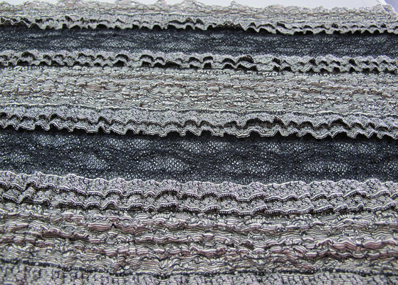 Multilayer Bridal Stretch Lace Trim Fabric Eco Friendly 50’’- 52’’ CY-LW0182