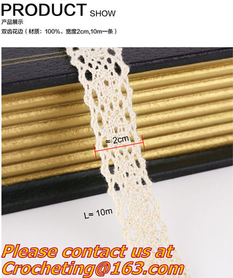 elegant 4.8-5cm width 10 yard / lot DIY handmade craft crocheted lace trim for garments