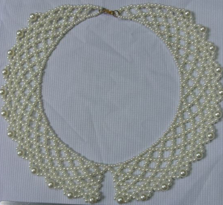 Various White Hand knit retiary pearl bead collar for women / lady’s dress