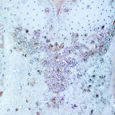 Luxury Beaded Rhinestone wedding dresses , women tulle puffy wedding dresses