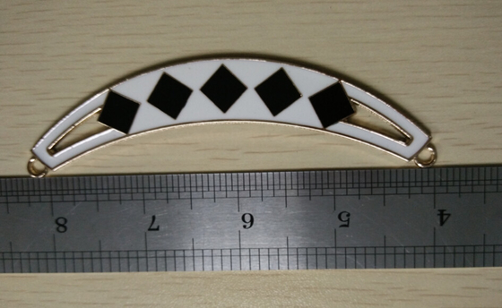 Custom Half Oval Shape Metal Collar Necklace Black in White