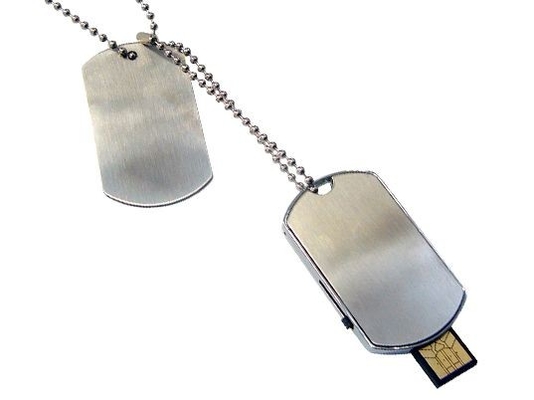 Personalised Printed Shiny Dog Chain metal trim flash drive