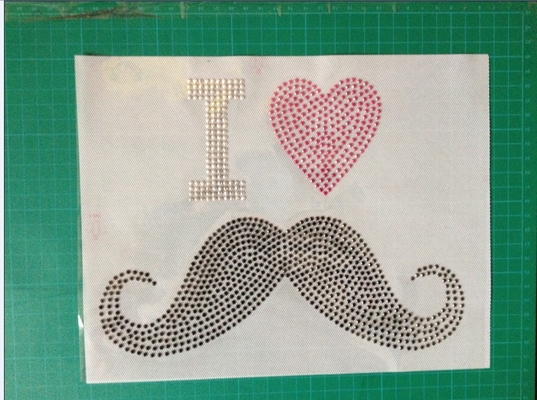 Hot fix big beard Rhinestone Heat Transfers for clothes / T Shirt