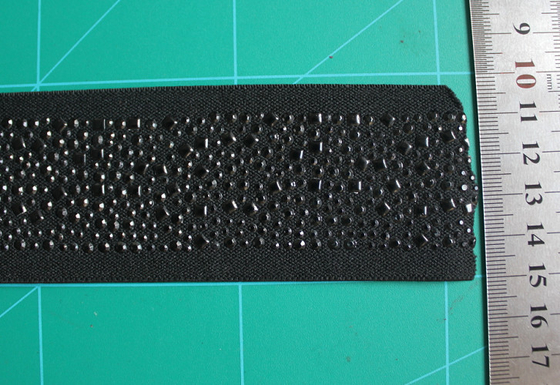 5cm Black Elastic Webbing Nylon And Spandex With Rhinestone
