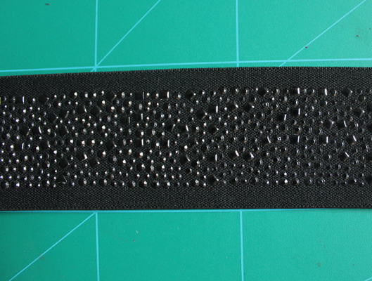 5cm Black Elastic Webbing Nylon And Spandex With Rhinestone