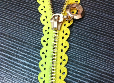 Lace Custom Zippers For Lady Dress , Eco Friendly Metal Zipper Teeth #5