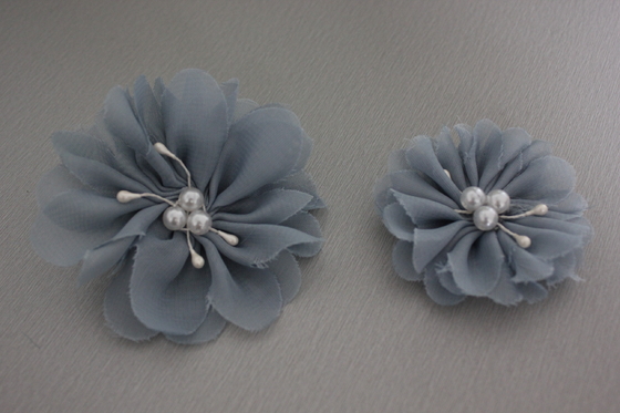 Chiffon artificial pink flower corsage