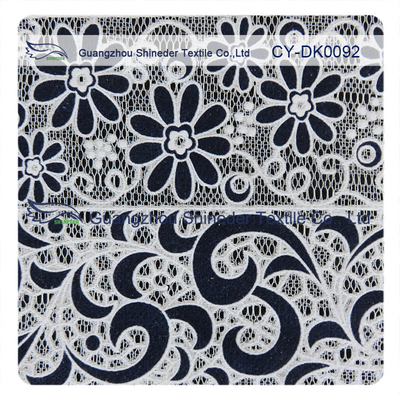 Cotton polyester burn out lace fabric printed fabric for children garment