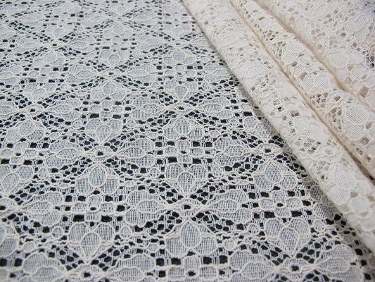 Stretchable Cotton Nylon Lace Fabric For Apparel , Lace Mesh Fabric