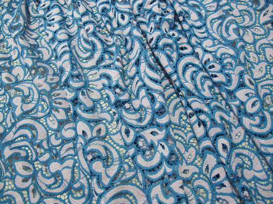Colorful Flower Cotton Nylon Lace Fabric Eco Friendly AZO Free Dyeing
