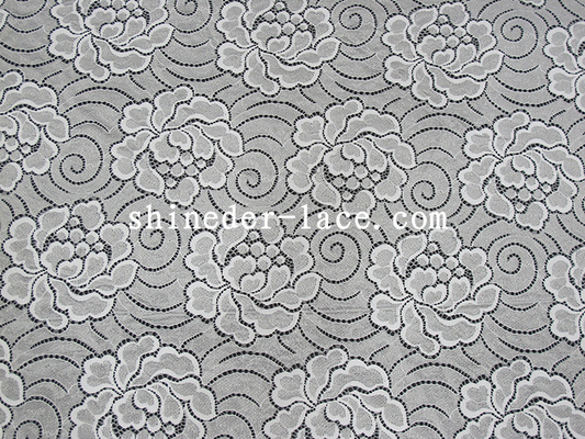 Simple / Elegant Flower Pattern Cotton Nylon Lace Fabric For Fashion Mash SYD-0171