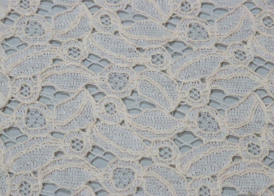 Ivory Cotton Nylon Lace Fabric For Dresses 