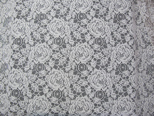 Eco Friendly Cotton Nylon Flower Lace Fabric White For Blouse OEM ODM