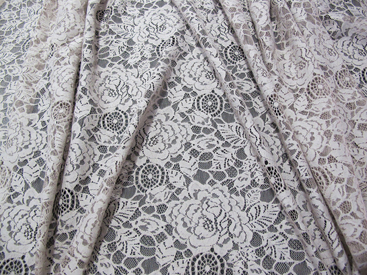 Eco Friendly Cotton Nylon Flower Lace Fabric White For Blouse OEM ODM